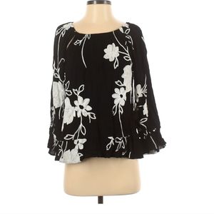 INC Black and White blouse size small